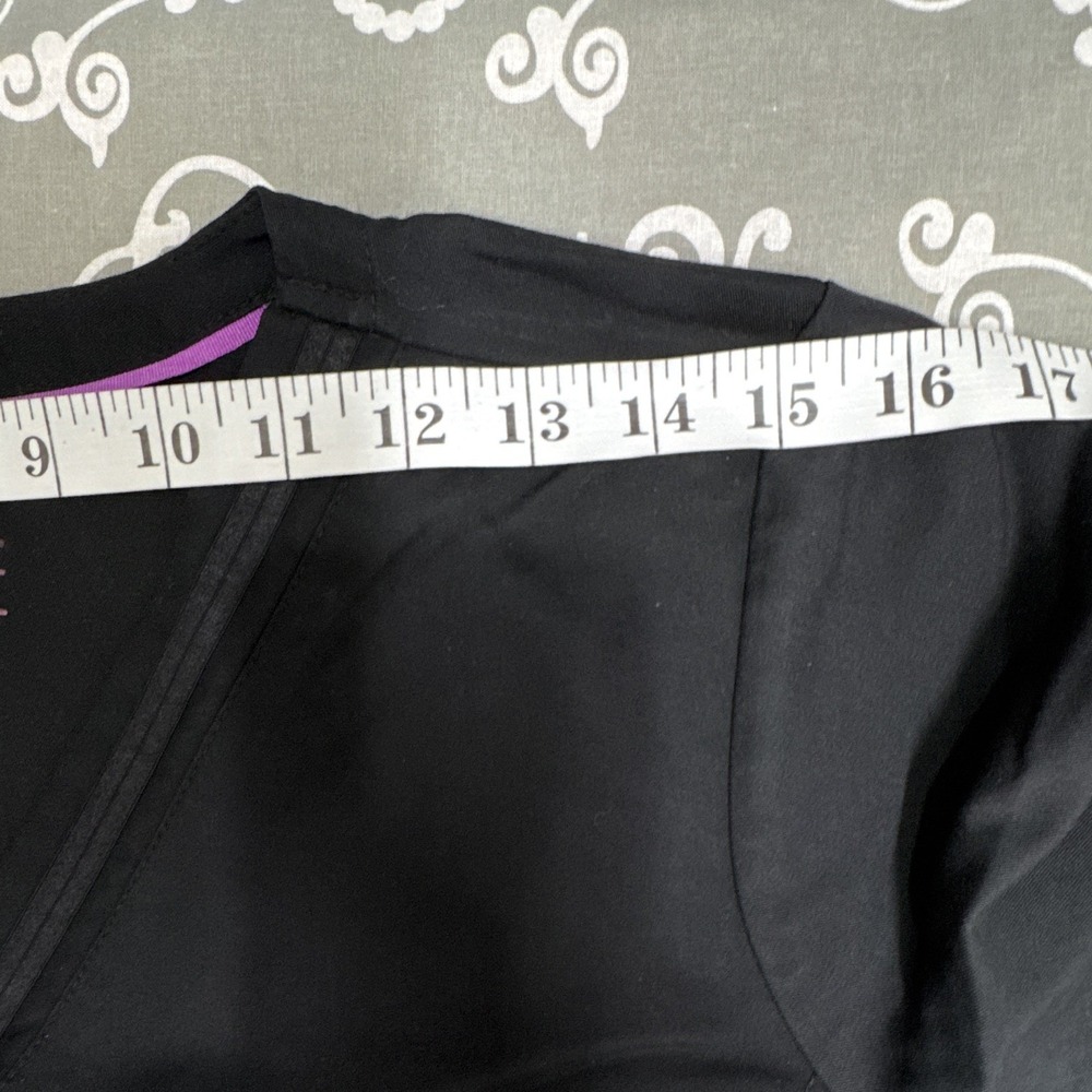 Purple Label Healing Hands Women's M Black Solid Medical Scrub Top - Picture 8 of 13